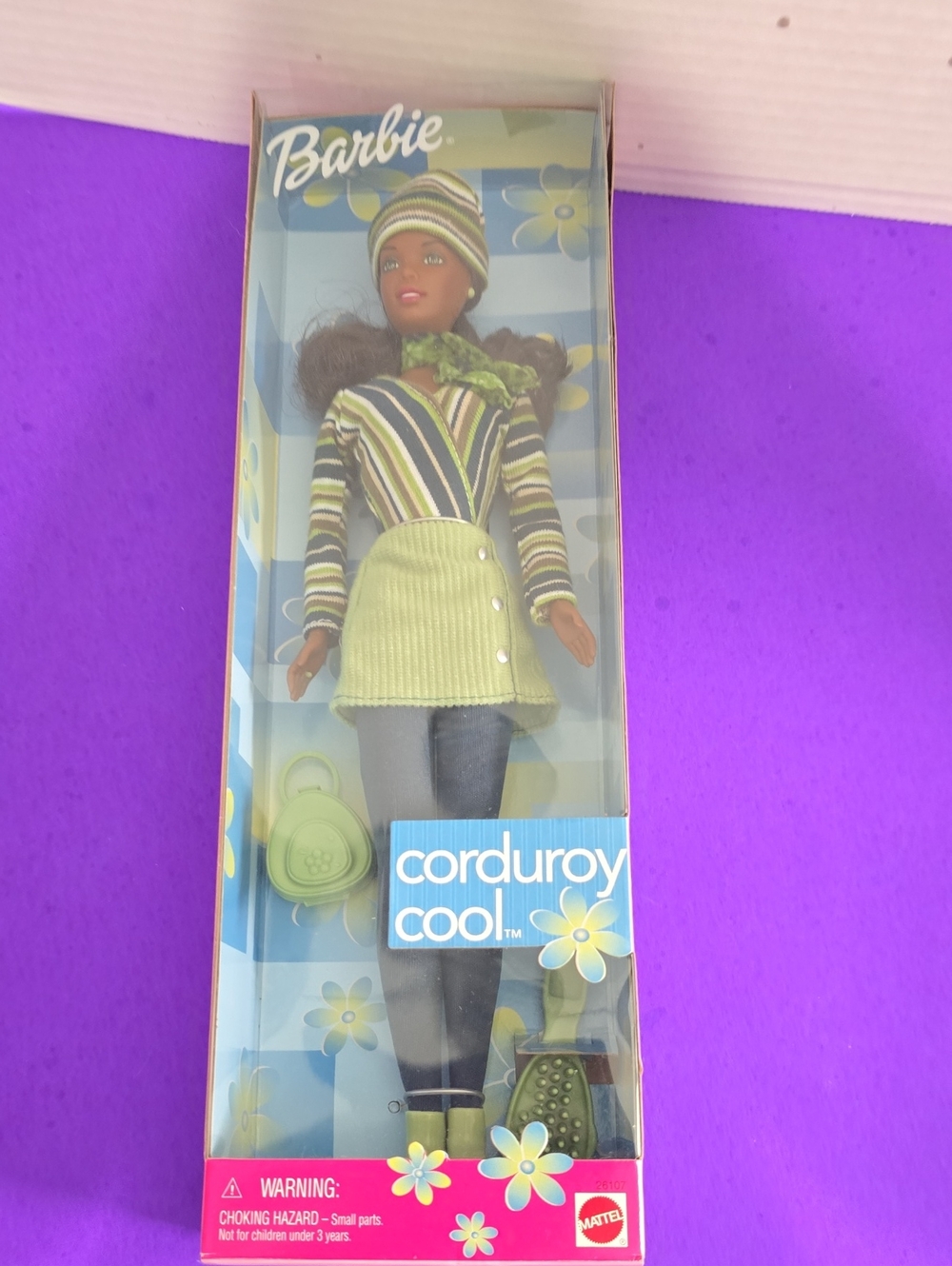 Barbie Corduroy Cool Doll with Green Striped Outfit